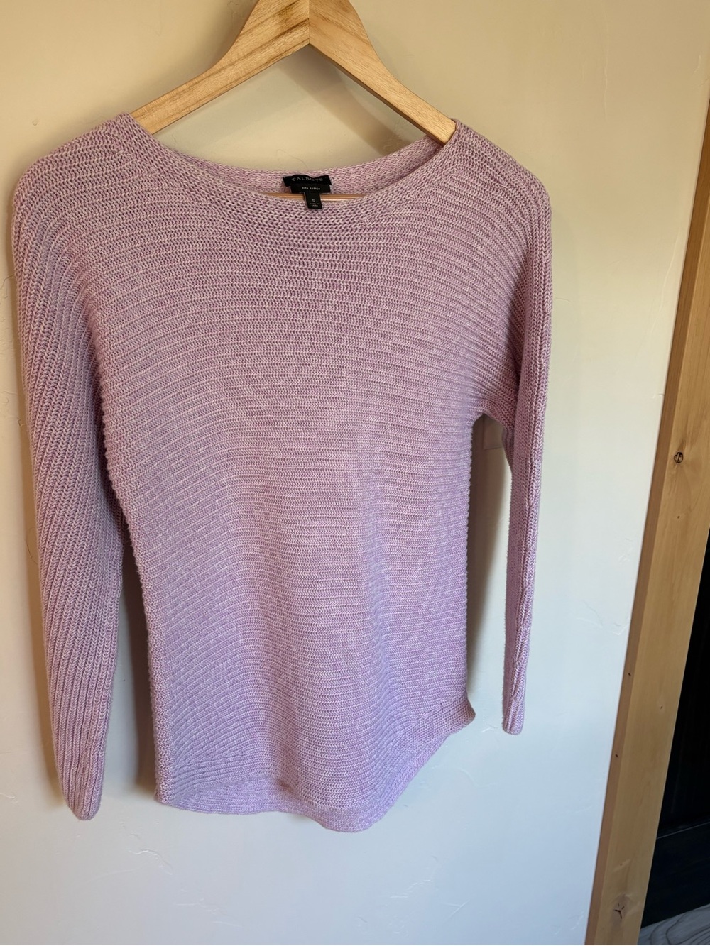 Talbots 100% Pima Cotton Lilac Knit Sweater Size S